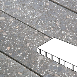 Плитка тротуарная Готика, Granite FINO, Плита Б.6.П.10, Ильменит, 600*300*100 мм
