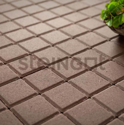 Плитка тротуарная Steingot Моноцвет, Квадрат, темно-коричневый, 200*200*60 мм