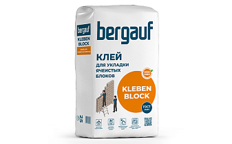 Клей для укладки ячеистых блоков Bergauf KLEBEN BLOCK, 25 кг