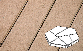 Плитка тротуарная Готика Profi, Полигональ, палевый, частичный прокрас, б/ц, 893*780*80 мм