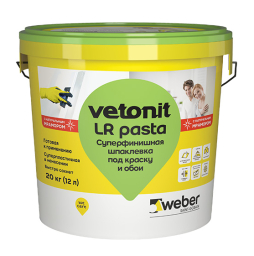 Шпаклевка суперфинишная weber.vetonit LR Pasta, белый, 20 кг