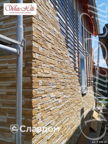 Угловой искусственный камень для навесных вентилируемых фасадов White Hills Каскад Рейндж F230-15