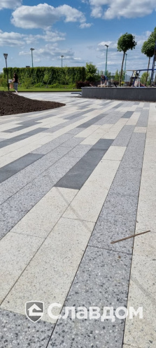 Плитка тротуарная Готика Granite FINERRO, картано, Галенит 300*150*80 мм